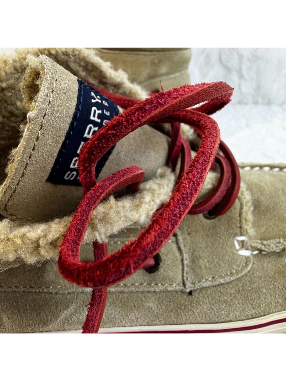 Womens Sperry Top-Sider Betty Fleece Boots Suede Moccasin Chukka Boat Shoe - Picture 8 of 10